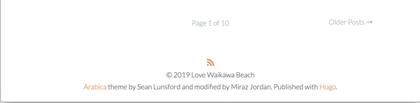 Footer on my Love Waikawa Beach blog. 