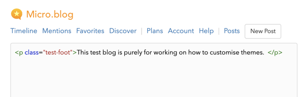 My custom Footer code for this blog while I was developing it.