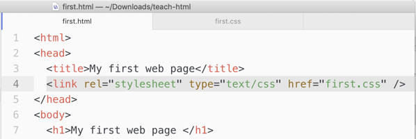 Link the stylesheet to the HTML file. 