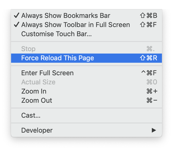 Force Reload This Page in Brave. 