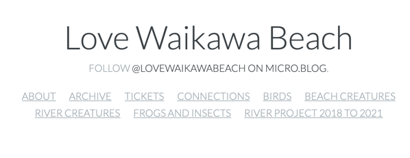 Header  of my Love Waikawa Beach blog. 
